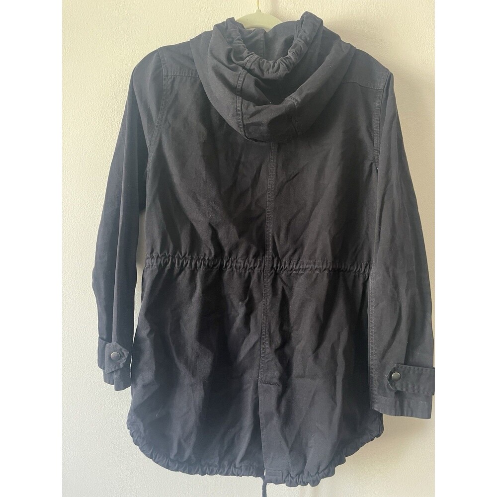 Velvet by Graham & Spencer Black Hooded Utility Jacket Women’s Small Military - Picture 3 of 8